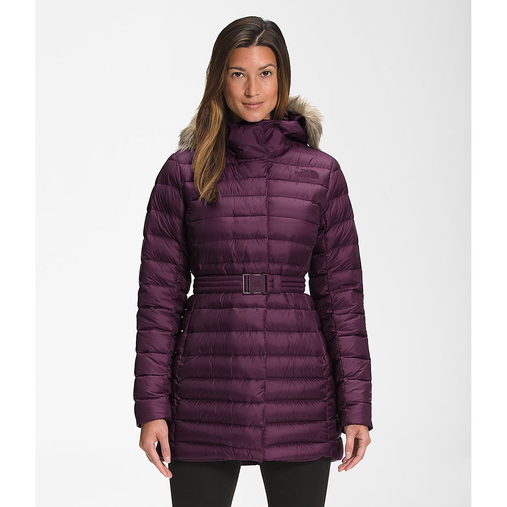 The North Face Parka Womens Australia - The North Face Transverse Belted Burgundy / Black (JZK-95784